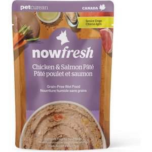 Now Fresh Grain-Free Chicken & Salmon Pate Senior Wet Dog Food, 2.8-oz pouch, case of 12