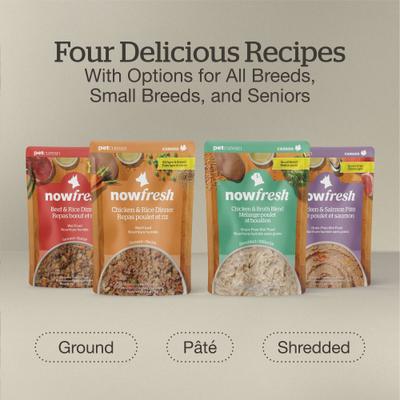 Show full view: Now Fresh Grain-Free Shredded Chicken & Broth Blend Small Breed Wet Dog Food, 2.8-oz pouch, case of 12 slide 7 of 11