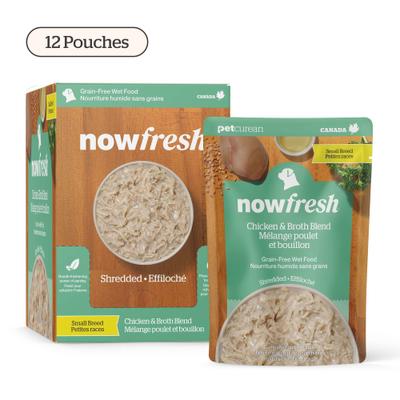Show full view: Now Fresh Grain-Free Shredded Chicken & Broth Blend Small Breed Wet Dog Food, 2.8-oz pouch, case of 12 slide 3 of 11