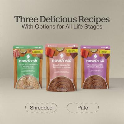 Show full view: Now Fresh Grain-Free Tuna & Salmon Pate Wet Cat Food, 2.5-oz pouch, case of 12 slide 7 of 11