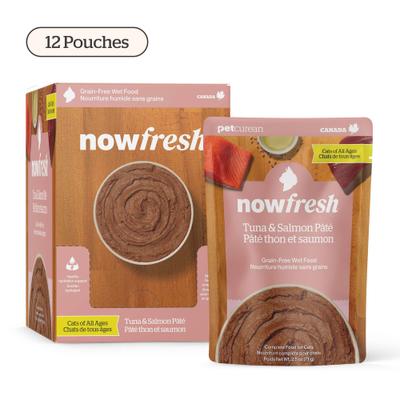 Show full view: Now Fresh Grain-Free Tuna & Salmon Pate Wet Cat Food, 2.5-oz pouch, case of 12 slide 3 of 11