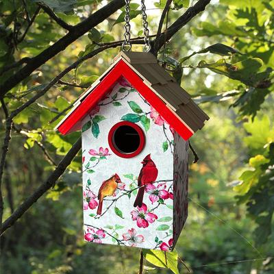 Show full view: Home Bazaar Cardinals & Dogwood Cottage Birdhouse, Red slide 4 of 4