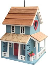 Home Bazaar Lovers Lane Cottage Birdhouse, Blue