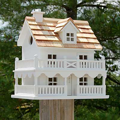 Show full view: Home Bazaar Novelty Cottage Birdhouse, White slide 3 of 3