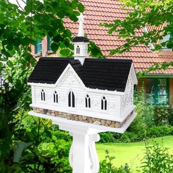 Home Bazaar Star Barn Birdhouse, White slide 2 of 3