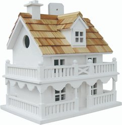 Home Bazaar Novelty Cottage Birdhouse, White