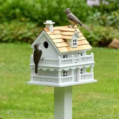 Show full view: Home Bazaar Novelty Cottage Birdhouse, White slide 2 of 3
