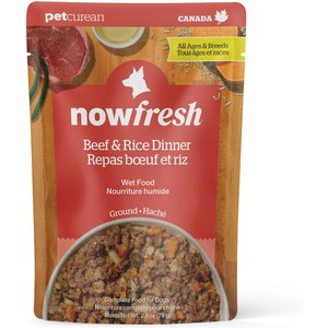 Now Fresh Ground Beef & Rice Dinner Wet Dog Food, 2.8-oz pouch, case of 12