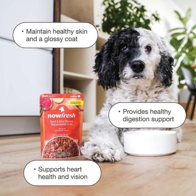 Show full view: Now Fresh Ground Beef & Rice Dinner Wet Dog Food, 2.8-oz pouch, case of 12 slide 4 of 11