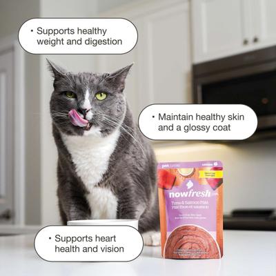 Show full view: Now Fresh Grain-Free Tuna & Salmon Pate Senior Wet Cat Food, 2.5-oz pouch, case of 12 slide 4 of 10