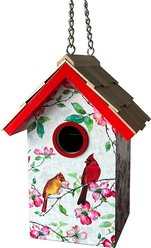 Home Bazaar Cardinals & Dogwood Cottage Birdhouse, Red