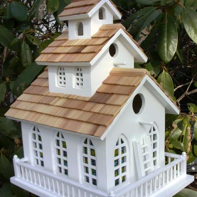 Show full view: Home Bazaar Chapel Bell Birdhouse, White slide 2 of 3