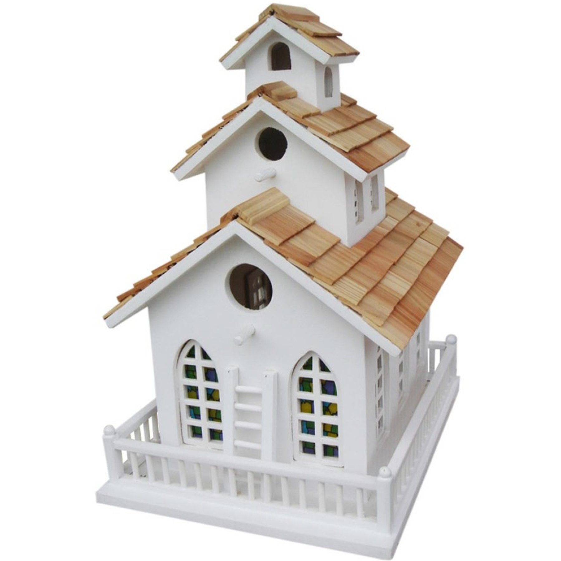 Home Bazaar Chapel Bell Birdhouse, White