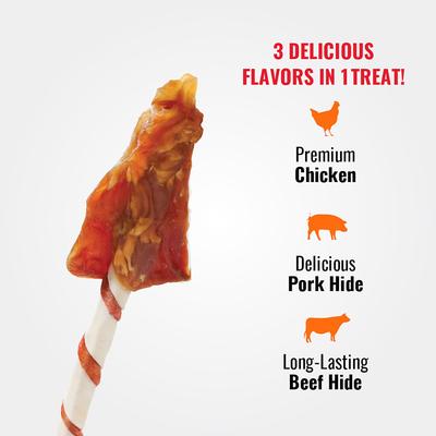 Show full view: Good 'n' Fun Triple Flavor Wings Chicken, Pork & Beef Hide Dog Chews, 24-oz bag slide 5 of 11