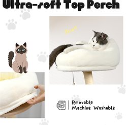KAMABOKO Charming Flower 64.2-in Polyester Modern Cat Tree, Yellow slide 2 of 5