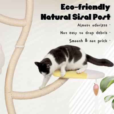 Show full view: KAMABOKO Charming Flower 64.2-in Polyester Modern Cat Tree, Yellow slide 3 of 5