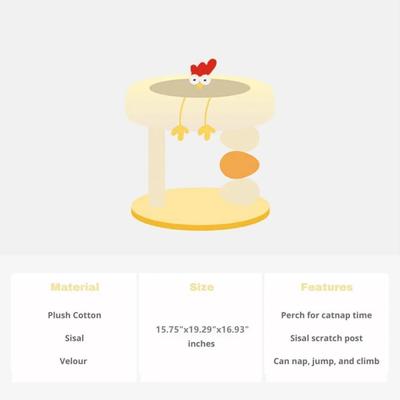 Show full view: NonoPets Cat Scratching Post Climbing Frame with Soft Fleece Warm Bed, Yellow slide 4 of 5