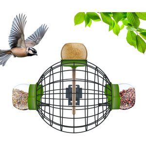 KINGSYARD Wild Bird House & Triple Feeder, Black/Red - Chewy.com