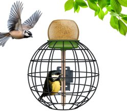 LONA Love Nature Round Finch Wild Bird Mesh Cage Feeder, Green