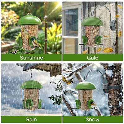 Show full view: LONA Love Nature Weatherproof Finch Wild Bird Tube Feeder, Green, 1.3-L slide 5 of 9