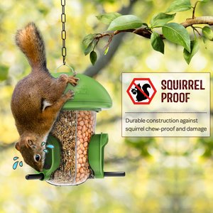 LONA Love Nature Weatherproof Finch Wild Bird Tube Feeder, Green, 800-mL