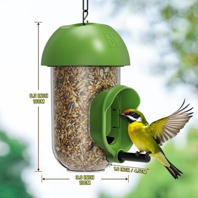 Show full view: LONA Love Nature 2-Pieces Outdoor 1-Port Finch Wild Bird Tube Feeder, Green, 450-mL, 2 count slide 8 of 9