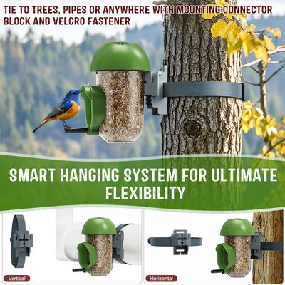 Show full view: LONA Love Nature 2-Pieces Outdoor 1-Port Finch Wild Bird Tube Feeder, Green, 450-mL, 2 count slide 6 of 9