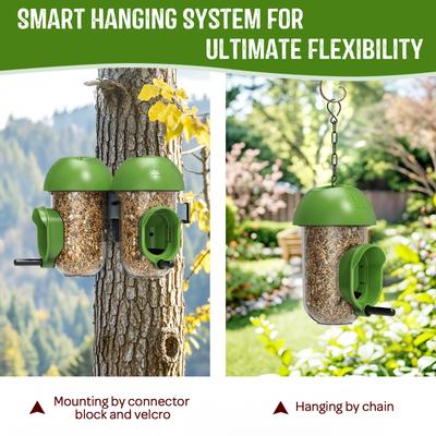 Show full view: LONA Love Nature 2-Pieces Outdoor 1-Port Finch Wild Bird Tube Feeder, Green, 450-mL, 2 count slide 4 of 9