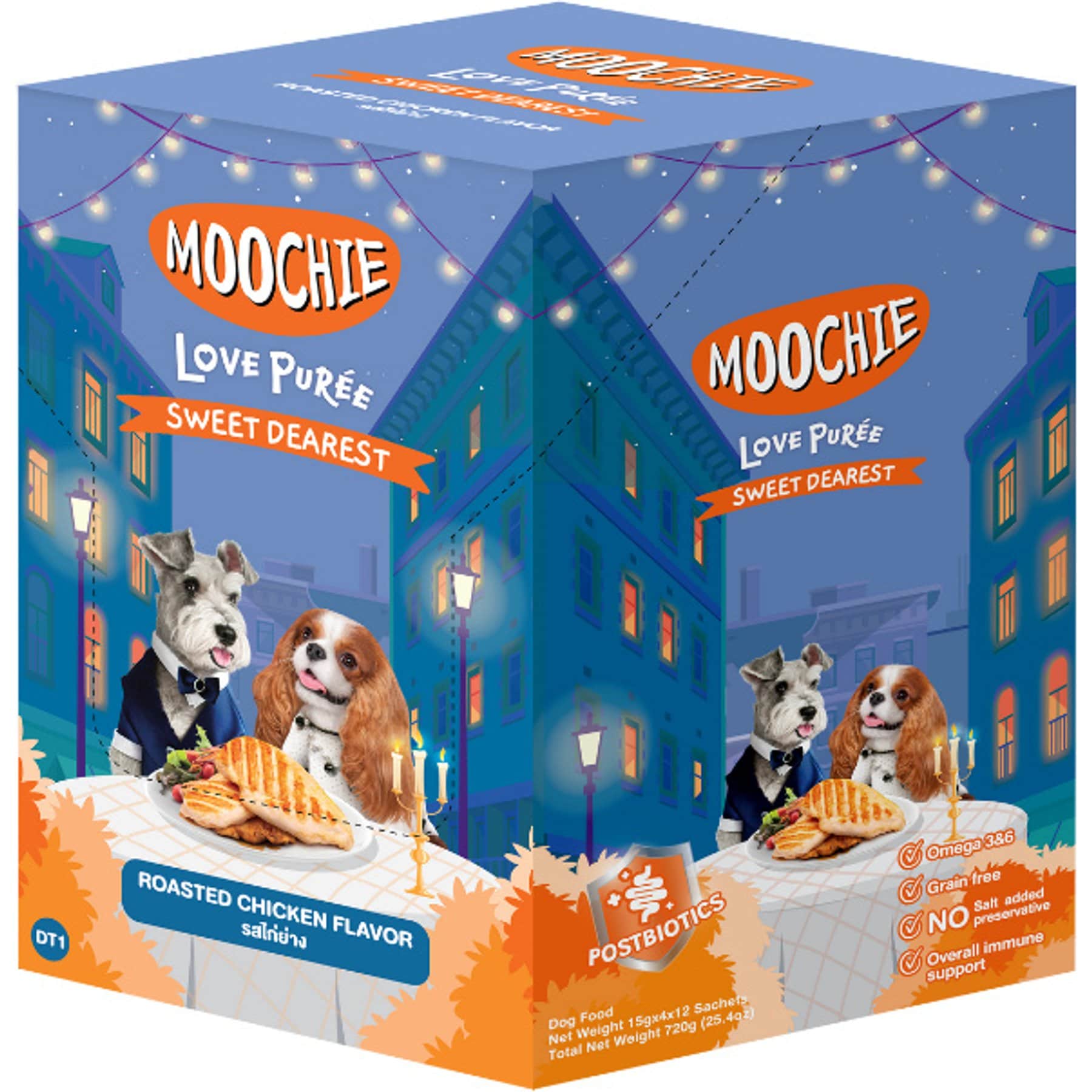 Moochie Roasted Chicken Recipe Lickable Dog Treats, 2.2-lb box, case of 12