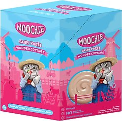 Moochie Tuna, Goat Milk & Strawberry Recipe Lickable Cat Treats, 2.2-lb box, case of 60