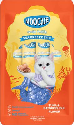 Show full view: Moochie Tuna & Katsoubushi Recipe Lickable Cat Treats, 2.2-lb box, case of 60 slide 3 of 5
