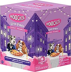 Moochie Chicken & Smoked Bacon Recipe Lickable Dog Treats, 2.2-lb box, case of 12