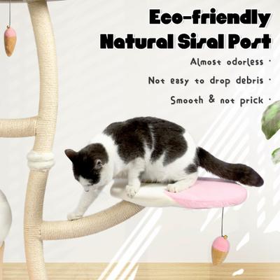 Show full view: KAMABOKO Charming Flower 52.4-in Polyester Modern Cat Tree, Pink slide 4 of 5