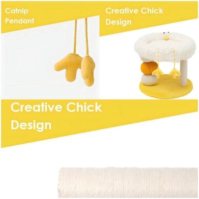 Show full view: NonoPets Cat Scratching Post Climbing Frame with Soft Fleece Warm Bed, Yellow slide 5 of 5