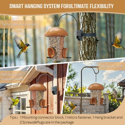 Show full view: LONA Love Nature Weatherproof Finch Wild Bird Tube Feeder, Brown, 1.3-L slide 6 of 8