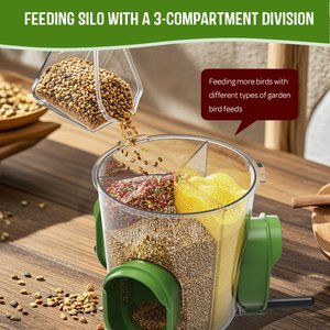 LONA Love Nature Weatherproof Finch Wild Bird Tube Feeder, Green, 800-mL