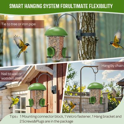 Show full view: LONA Love Nature Weatherproof Finch Wild Bird Tube Feeder, Green, 1.3-L slide 3 of 9