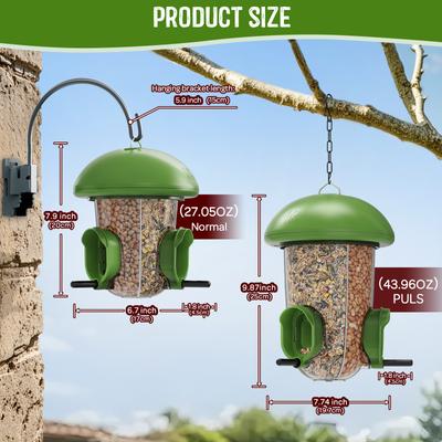 Show full view: LONA Love Nature Weatherproof Finch Wild Bird Tube Feeder, Green, 1.3-L slide 7 of 9