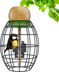 LONA Love Nature Oval Finch Wild Bird Mesh Cage Feeder, Green