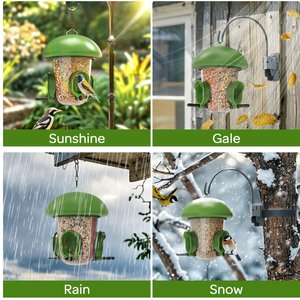 LONA Love Nature Weatherproof Finch Wild Bird Tube Feeder, Green, 800-mL