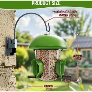 LONA Love Nature Weatherproof Finch Wild Bird Tube Feeder, Green, 800-mL