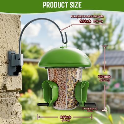 Show full view: LONA Love Nature Weatherproof Finch Wild Bird Tube Feeder, Green, 800-mL slide 7 of 8