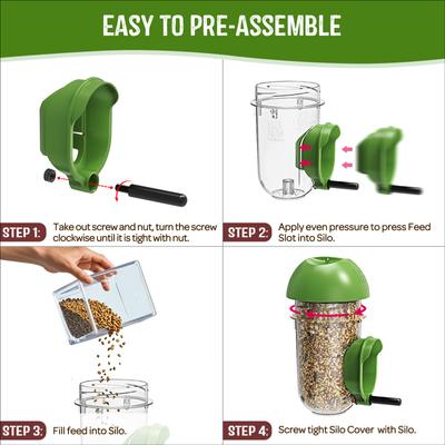 Show full view: LONA Love Nature 1-Port Finch Wild Bird Tube Feeder, Green, 450-mL slide 6 of 8