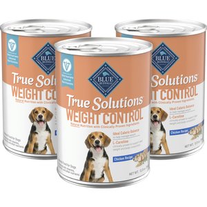 Blue Buffalo True Solutions Natural Weight Control Chicken Adult Wet Dog Food, 12.5-oz can, case of 3
