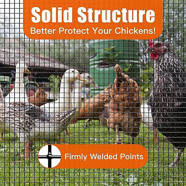 Show full view: LIZEVINC Vinyl Coated Hardware Mesh Cloth for Chicken Coop, Dog Fence & Garden Protection, Black, 24-in slide 5 of 7
