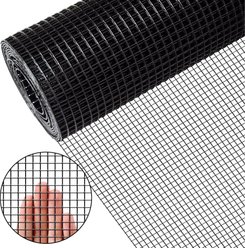 LIZEVINC Vinyl Coated Hardware Mesh Cloth for Chicken Coop, Dog Fence & Garden Protection, Black, 36-in