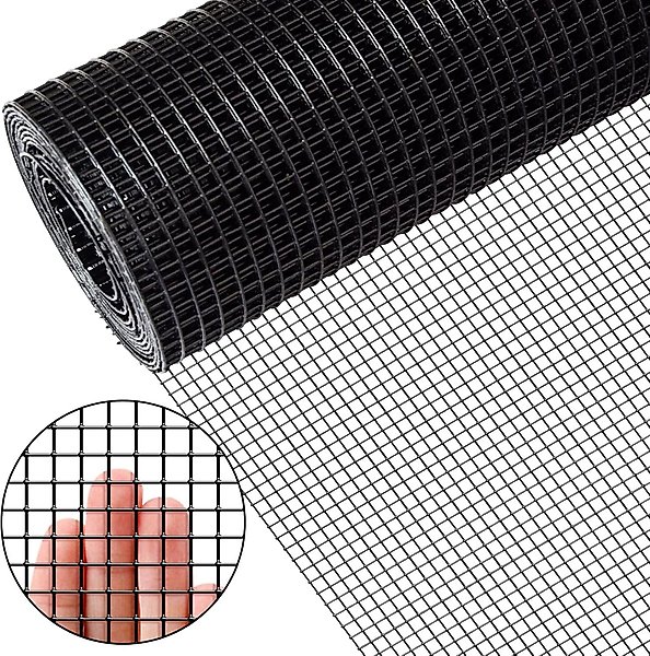 Show full view: LIZEVINC Vinyl Coated Hardware Mesh Cloth for Chicken Coop, Dog Fence & Garden Protection, Black, 24-in slide 1 of 7