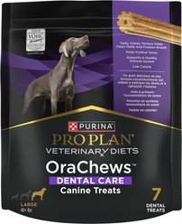 Purina Pro Plan Veterinary Diets Orachews Large Low Fat Chicken Adult Dental Dog Treats, 7 count
