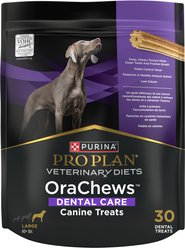 Purina Pro Plan Veterinary Diets Orachews Large Low Fat Chicken Adult Dental Dog Treats, 30 count