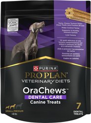 Purina Pro Plan Veterinary Diets Orachews Small & Medium Low Fat Chicken Adult Dental Dog Treats, 7 count